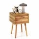 preview thumbnail 12 of 10, Costway End Table W/Drawers and Storage Wooden Mid-Century Accent Side
