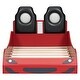 preview thumbnail 18 of 39, Wood Twin Size Race Car-Shaped Kids Platform Bed with LED and Upholstered Backrest, Bedroom Floor Bed Wood Frame for Kids Teens