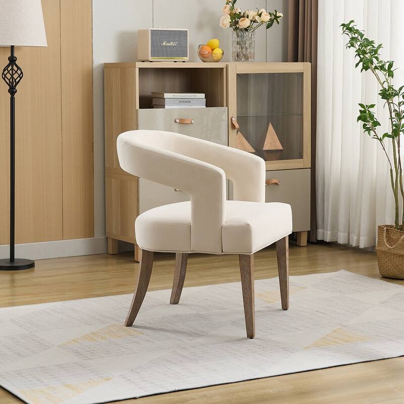 25.79" Wide Modern Barrel Open Back Upholstered Accent Chair