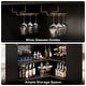 preview thumbnail 21 of 26, Black 4-Tier Bar Cabinet, L-Shaped Wood Home Bar Table