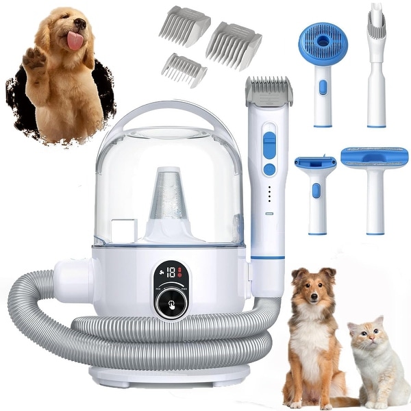 Dog Hair Vacuum & Dog Grooming Kit 5 in-1 Pet Grooming - Bed Bath