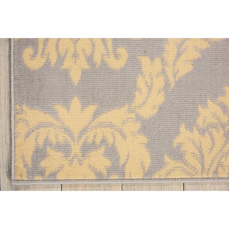 Nourison Grafix Vintage Floral Damask Cream Grey Area Rug