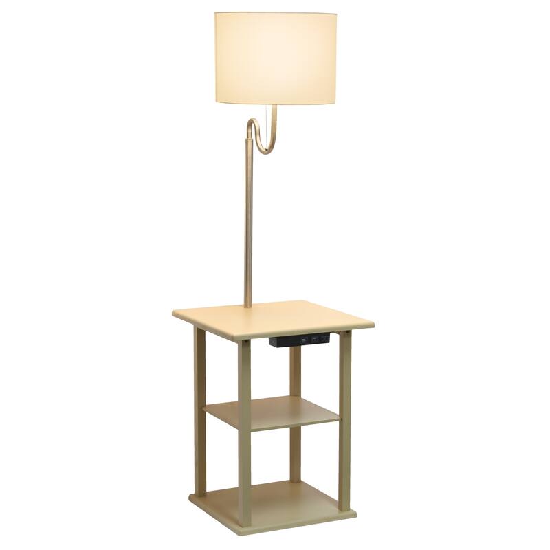 57" 2 Tier Lamp with 2 x USB Charging Ports & Power Outlet