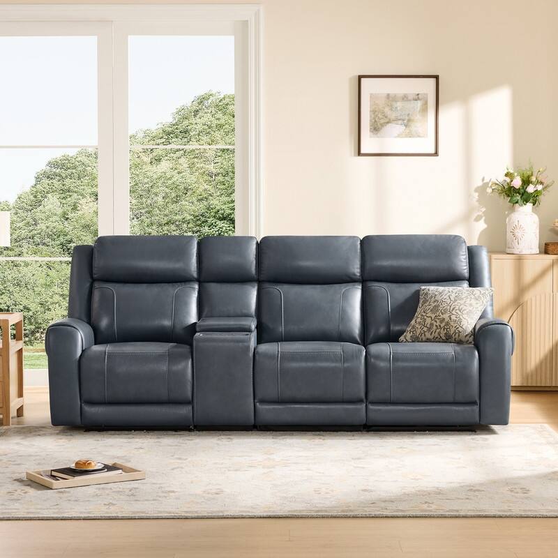Spruce & Spring Leo Power Wall Hugger Reclining Sofa with Multi-Function Console