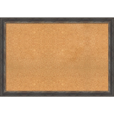 Bark Rustic Char Narrow Framed Cork Bulletin Memo Board