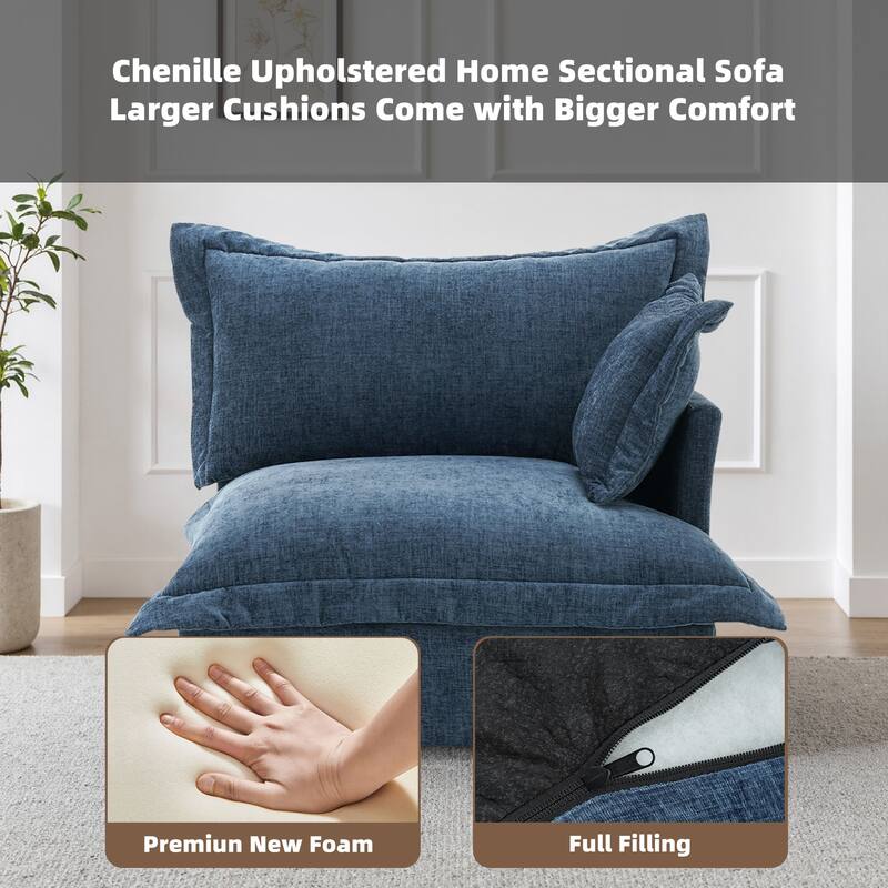 Upholstered Chenille Arm Club Chair Cloud corner cahir