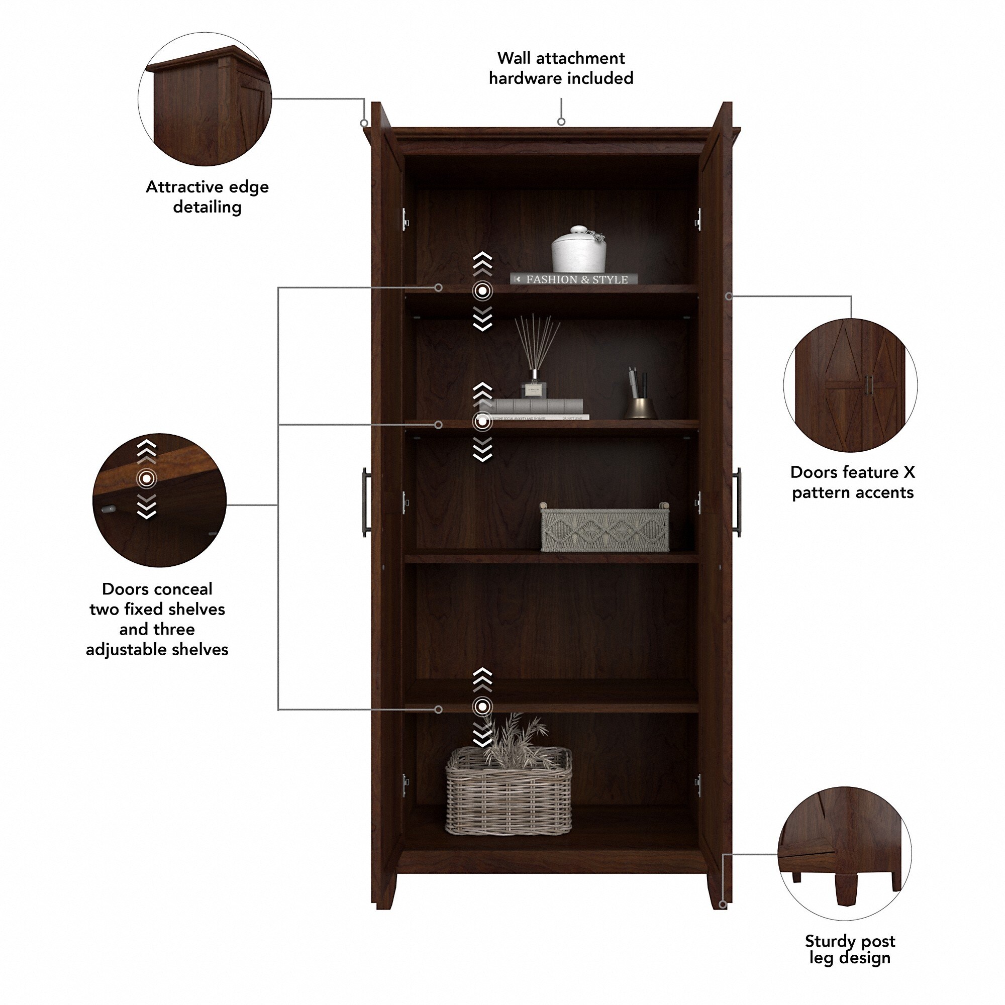 Key West Entryway Storage Set with Armoire Cabinet by Bush Furniture - On  Sale - Bed Bath & Beyond - 34238054