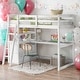 preview thumbnail 2 of 13, Twin Size Loft Bed With Desk,Shelves,2 Drawers for Home