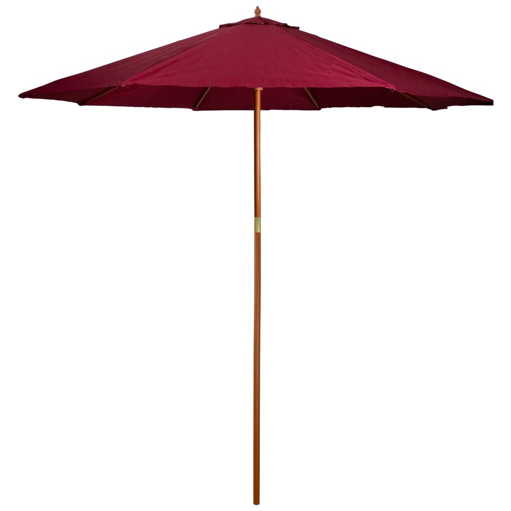 8.5ft Outdoor Patio Market Umbrella with Wooden Pole, Burgundy