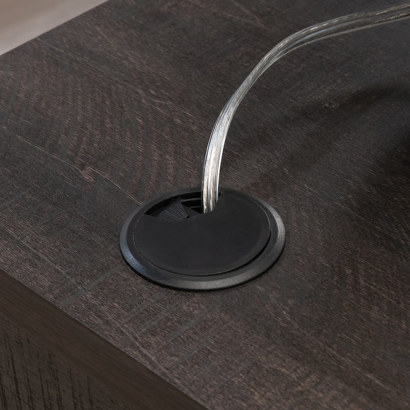 Wood L-Shaped Desk with Large Desktop, Black