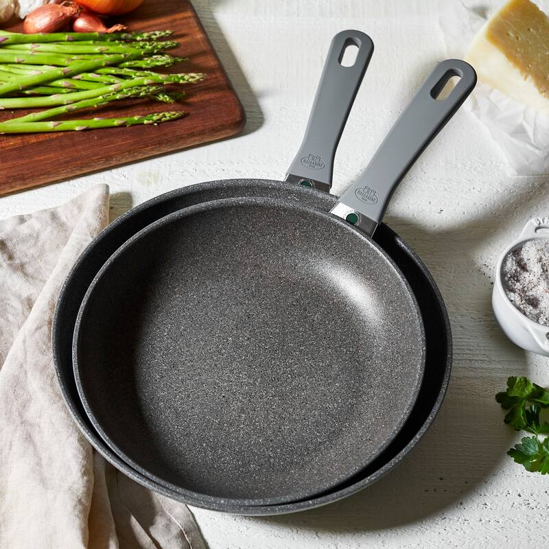 BALLARINI Parma Plus by HENCKELS 2-pc Aluminum Nonstick Fry Pan Set, Made in Italy - Grey