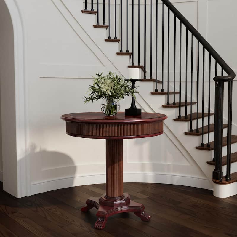 Ellsworth 36" Ribbed Pedestal Foyer Table