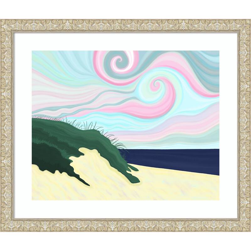 Chatham Beach by Evan Sklar Wood Framed Wall Art Print - Lila Silver