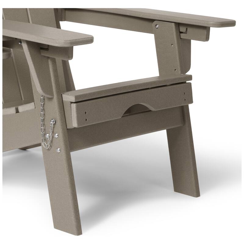 Laguna Outdoor Folding Adjustable Adirondack Chair with Cup Holder & Hideaway Ottoman