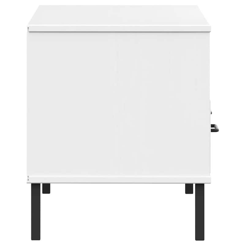 vidaXL TV Stand TV Console TV Console with Metal Legs Solid Wood Pine OSLO - 41.7" x 15.7" x 18.3"