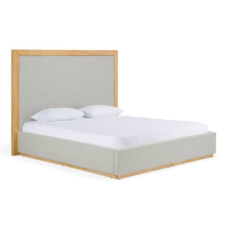 Nova Domus Santa Barbara Modern Grey Fabric & Natural Bed