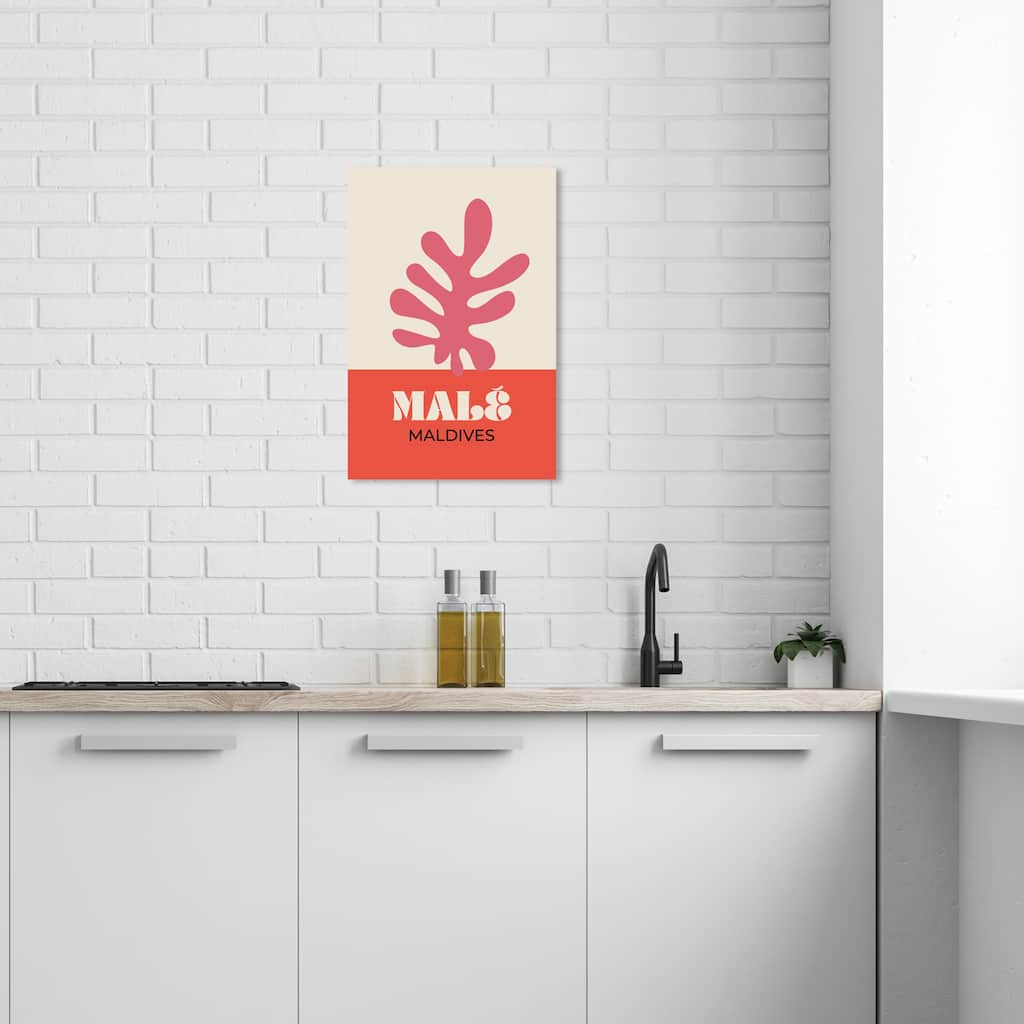 Wynwood Studio Canvas Typography and Quotes Travel to Male Red and Antique White Nautical & Coastal Wall Art Canvas Print