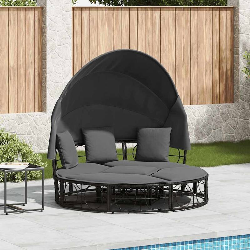 Modular Outdoor Lounge Bed Set - Black 63" x 59.4"