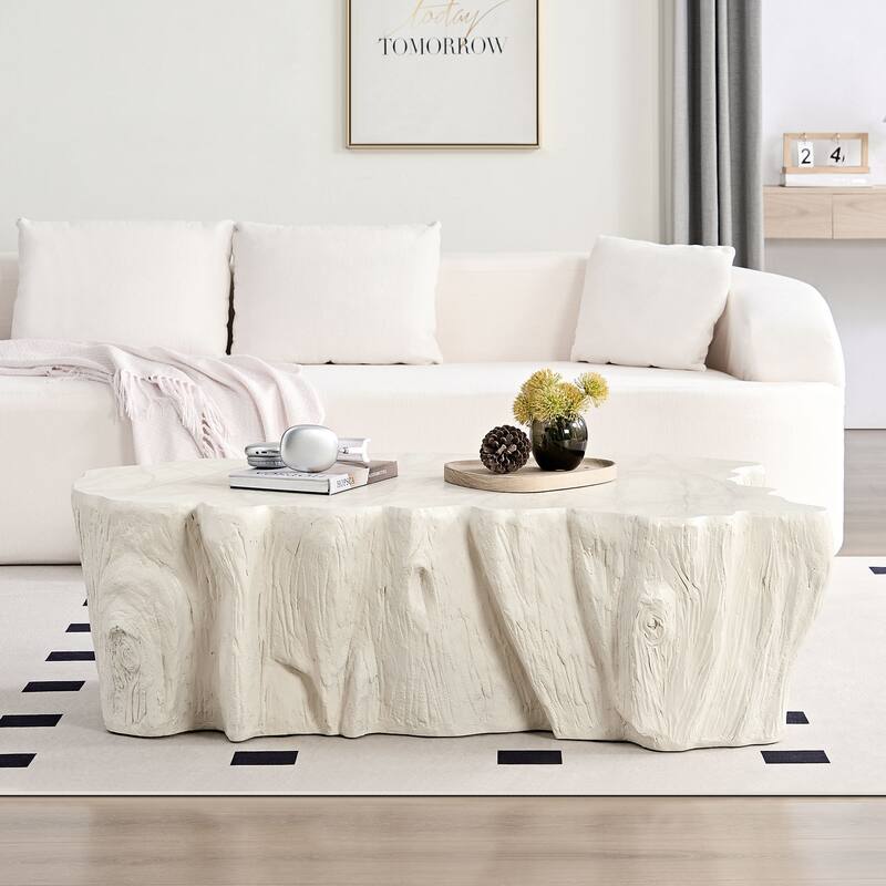 GDF Studio - Mid-Century Fiberglass Unique-Shape Coffee Table (No Assembly)