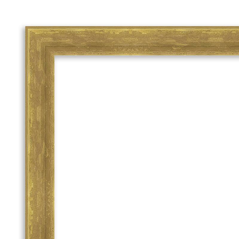 Angled Gold Framed Non-Beveled Custom Wall Mirror, Bathroom Vanity Mirror