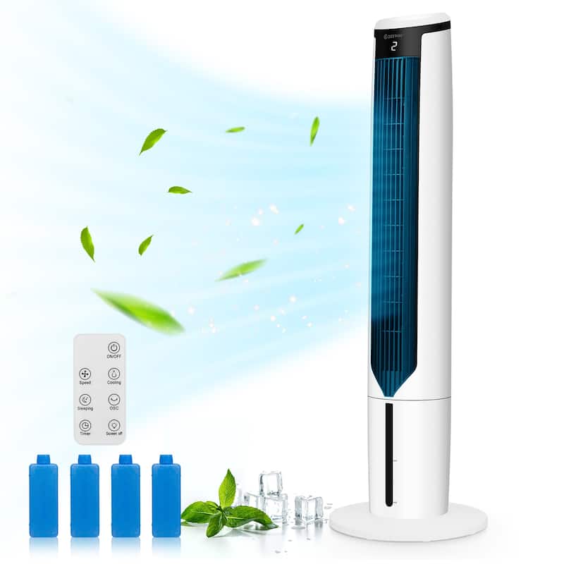 Costway 3-In-1 Evaporative Air Cooler 41'' Portable Tower Fan - See Details - White