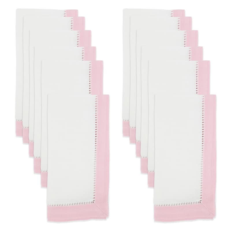 Classic Charm Two-Tone Hemstitch Napkin (Set of 12)
