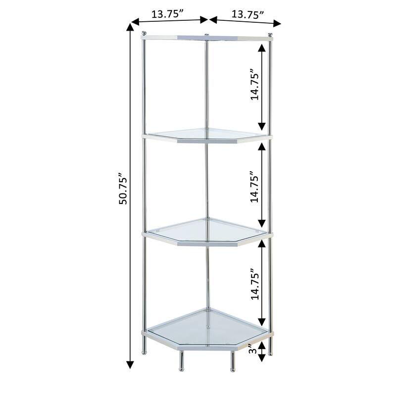 Convenience Concepts Royal Crest 4 Tier Glass Corner Shelf
