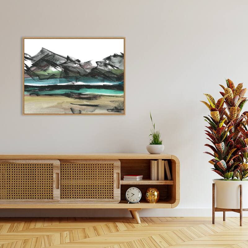 Abstract Mountain View IV by Ethan Harper Framed Canvas Wall Art Print - Sylvie Maple