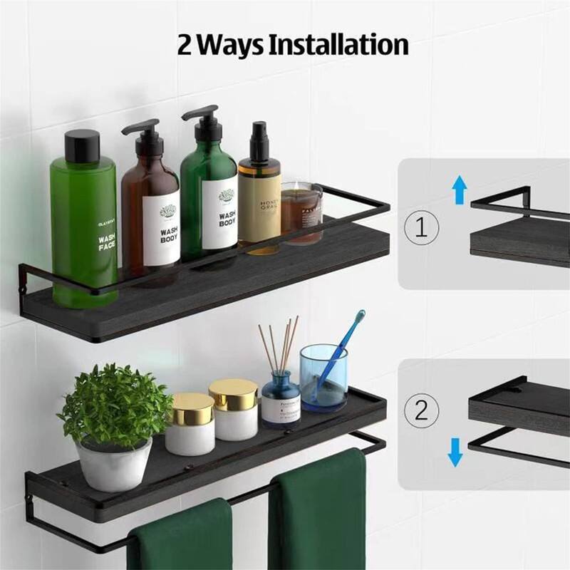 Floating Shelves Wall Mounted Set of 2 - 17"D x 5"W x 3"H