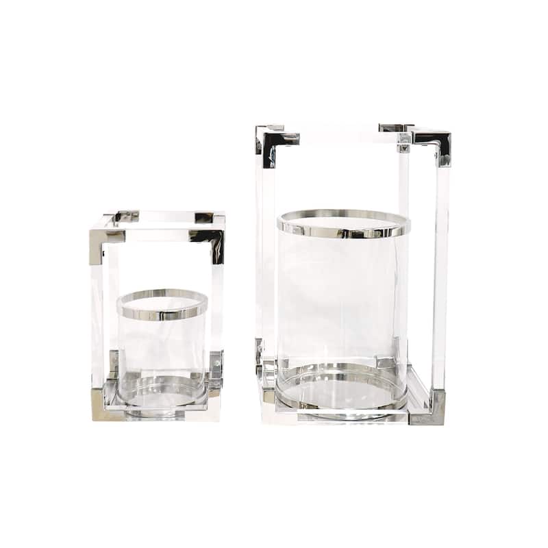 Pasargad Home Soren Stainless Steel & Lucite Lantern