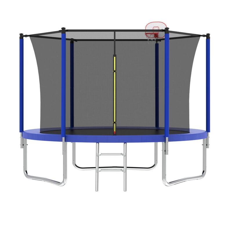Blue Recreational Trampoline - Outdoor Backyard Fun - 96