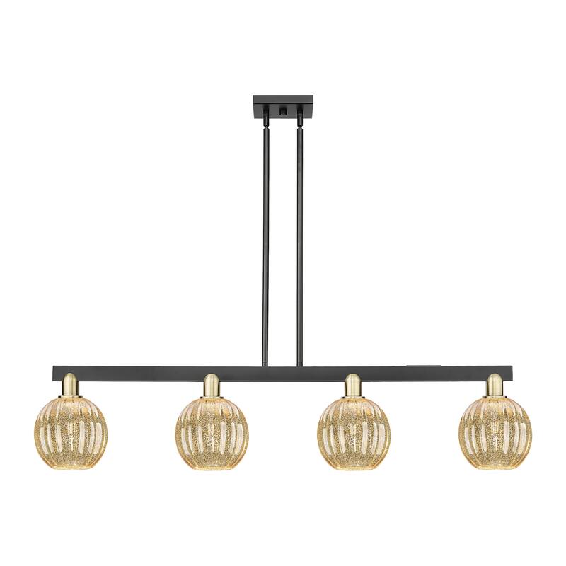 Innovations Lighting 716-4I-11-48 Preston Linear Preston 4 Light 48" - Black Antique Brass / Mercury