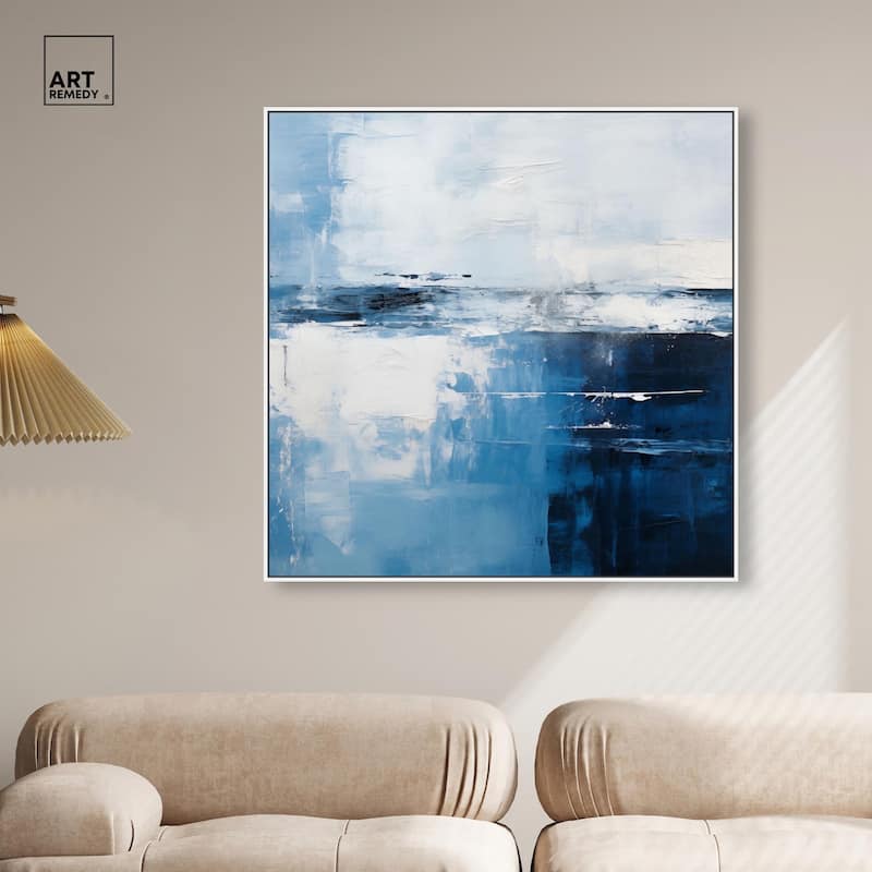 Layers of Blue Canvas by Art Remedy