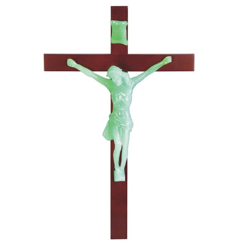 Q-Max Jesus Nailed On The Cross 22"H Luminous Crucifix Holy Statue Glows In The Dark Religious Decoration Figurine