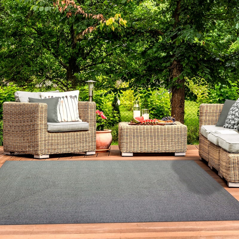 Superior Braided Reversible Indoor/Outdoor Area Rug - 3' X 5' - Fog Green