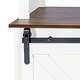 preview thumbnail 8 of 9, White Sliding Door Coffee Bar Cabinet Sideboard with Wine Bottle Rack