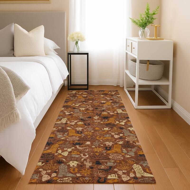 Machine Washable Indoor/ Outdoor Cowboy Dallas Chantille Rug