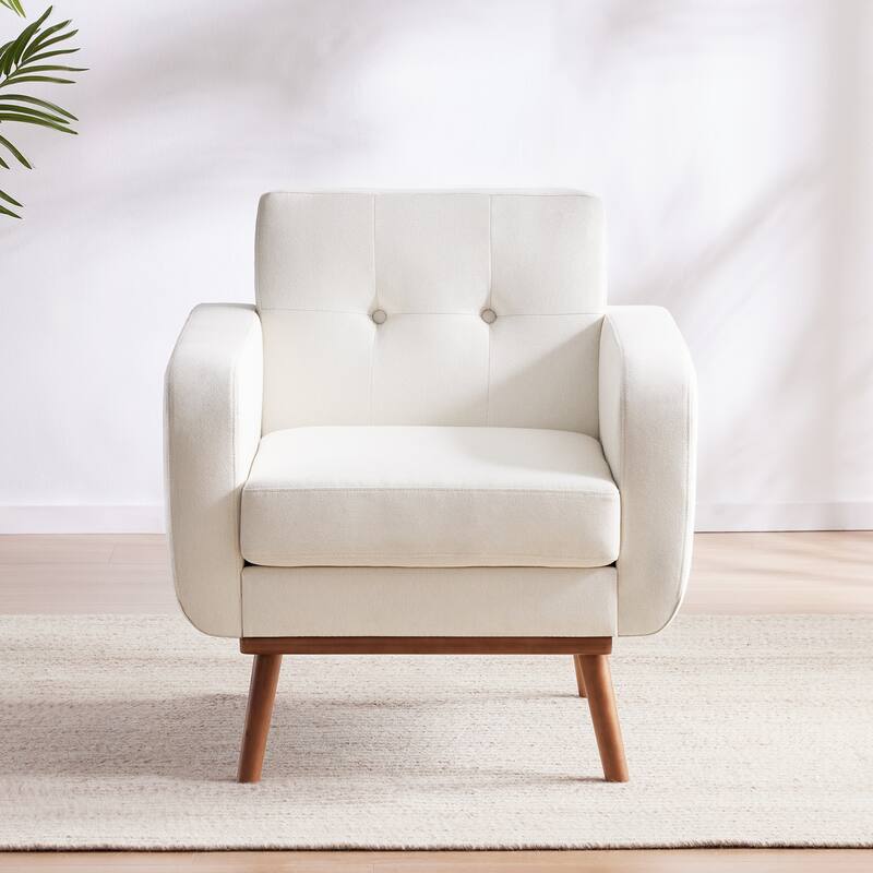 Tufted-Fabric-Upholstered-Accent Chair
