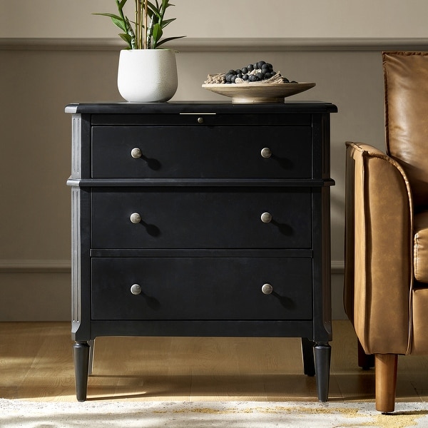 HULALA HOME Griselda Traditional 3-Drawer End Table with Charge