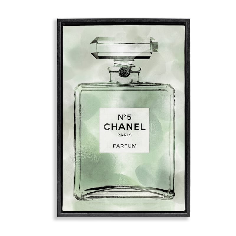 Stupell Minimal Glam Brand Perfume Framed Floater Canvas Wall Art Design By Madeline Blake - 21 x 31 - Black