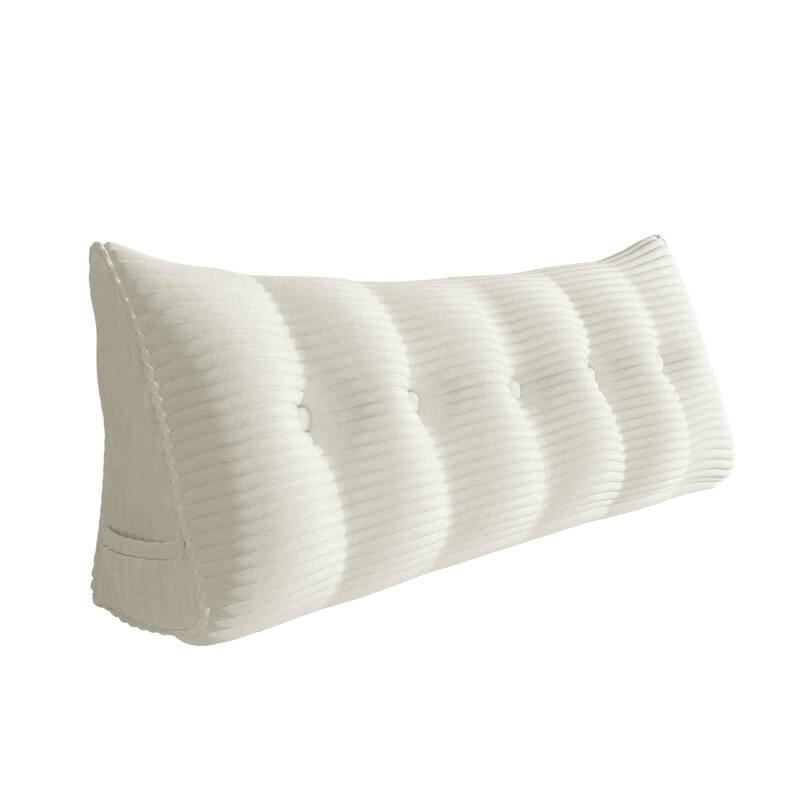 WOWMAX Headboard Reading Wedge Pillow Back Support Bed Rest TV Watch - Queen - White