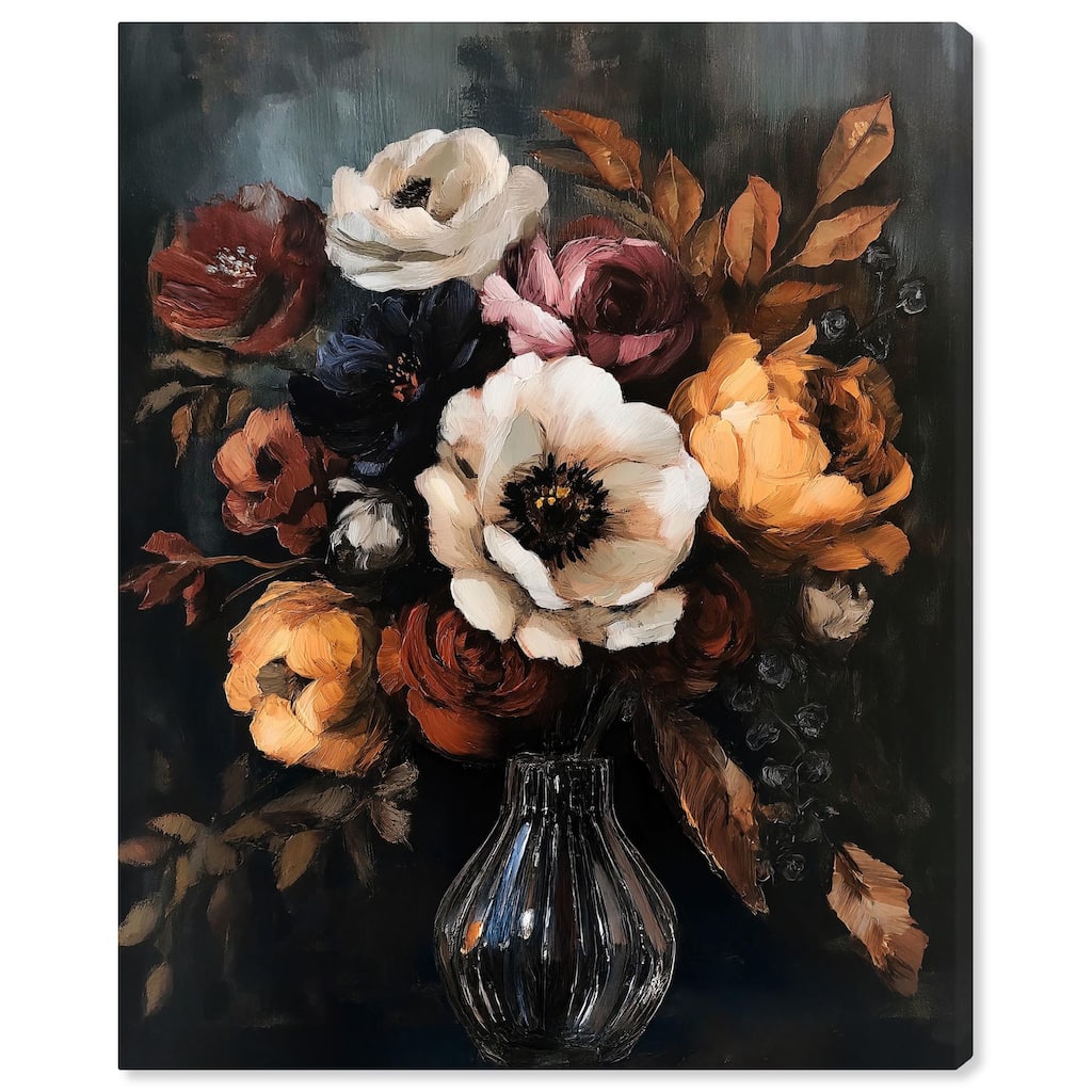 Velvet Night Bloom I Canvas by Art Remedy, Gallery Wrapped