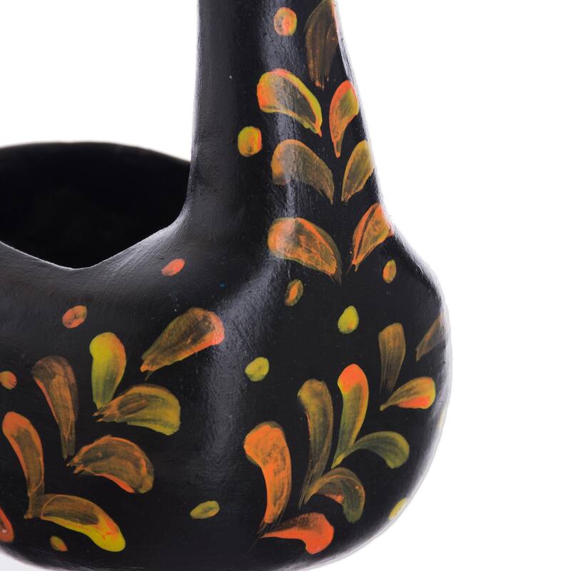 Novica Handmade Black Llamita Ceramic Figurine