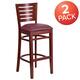 Option Burgundy Vinyl Seat/ Mahogany Wood Frame