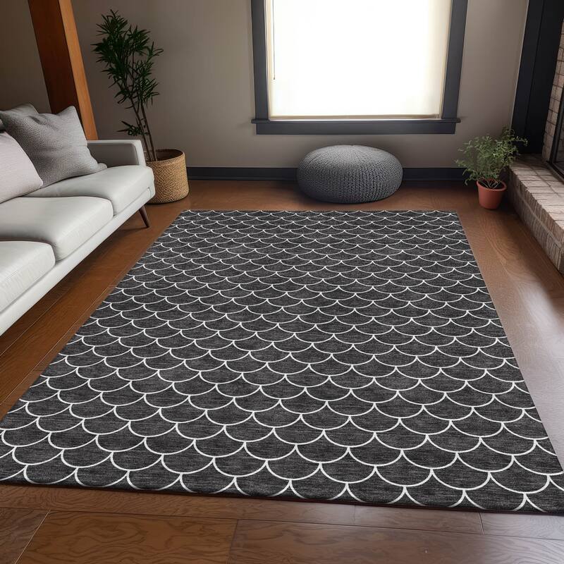 Premium Washable Super Soft Geo Scallops Mayfield Rug