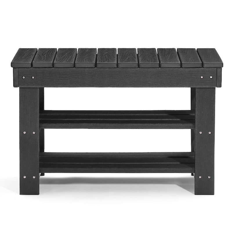 HDPE Outdoor Storage Bench Entryway Shoe Rack Patio Bench