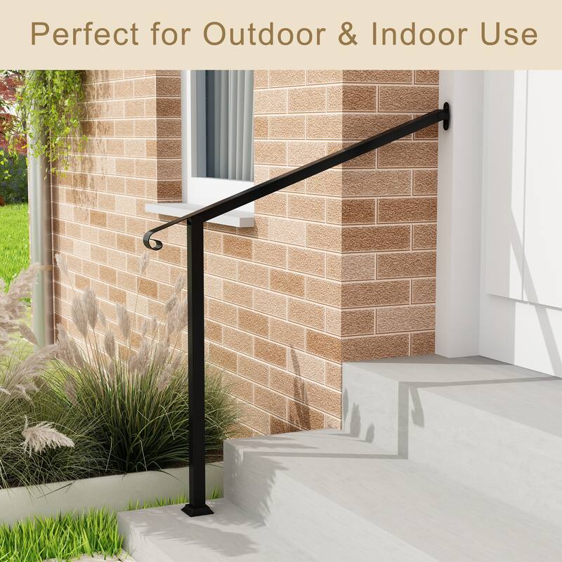 Iron Handrail Elegant Outdoor Rail for Stairs, Porches, and Walkways