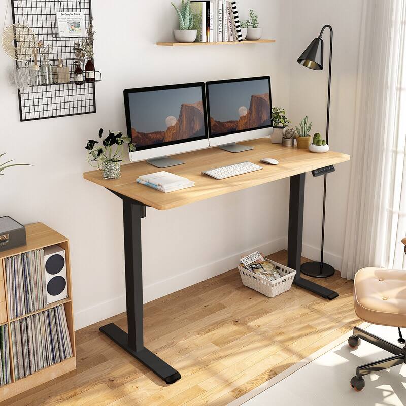 FLEXISPOT 55 x 28 Home Office Standing Desk Electric Height Adjustable Desk with LED Memory Control