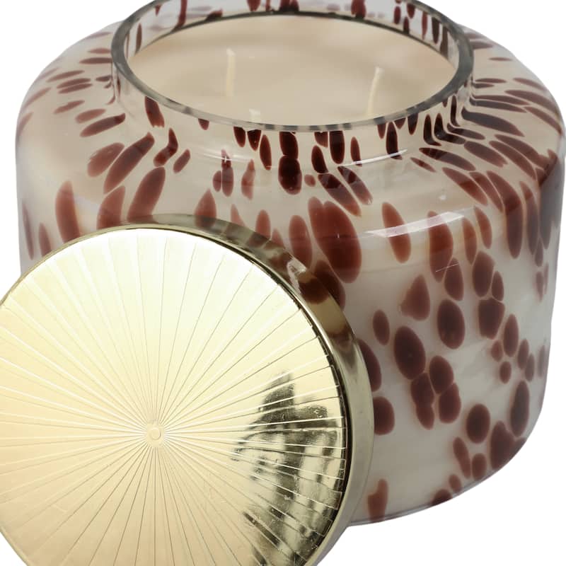 Glass Wax Decorative Candle Jar with Metal Lid Contemporary Accent - 7" x 7" x 6"