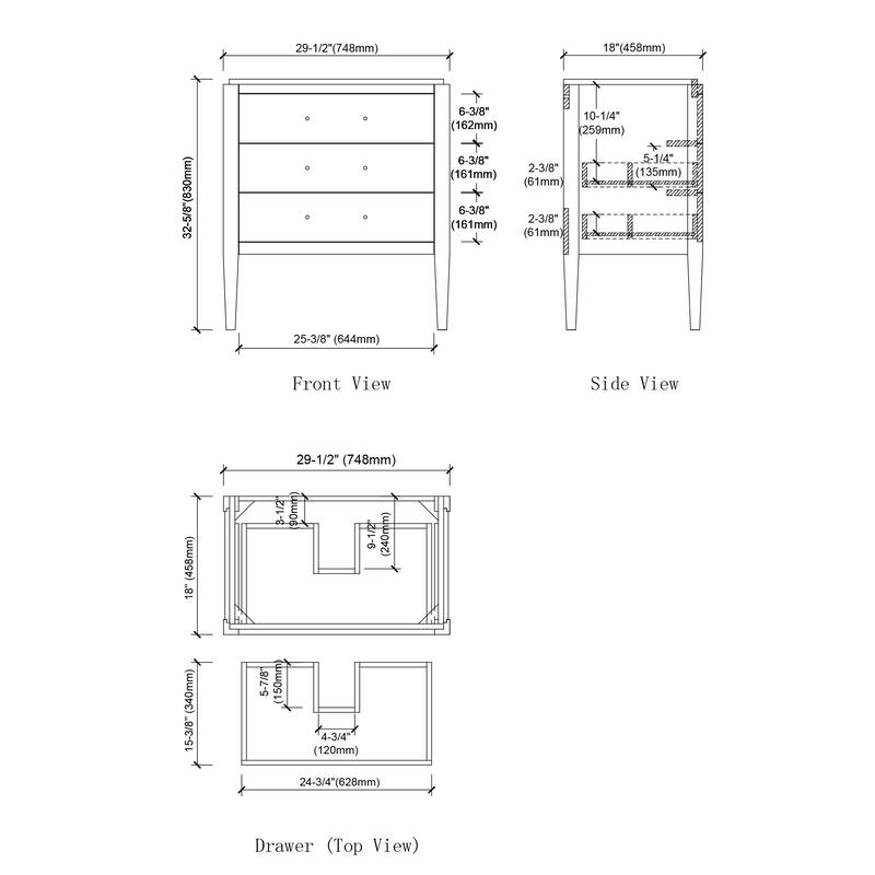 Ayer 30" Single Bathroom Vanity Set - 18D x 30W x 34H